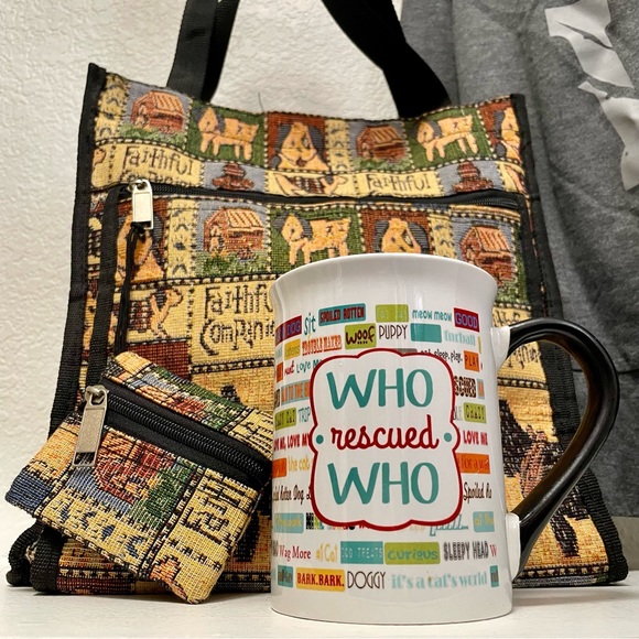 Who Rescued Who 🐾 Pet Lover Tee-Tote-Mug BUNDLE 🐕 - Picture 3 of 7